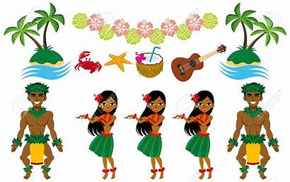 Hula Hawaiian Dancer Clipart Illustration Vector Clip