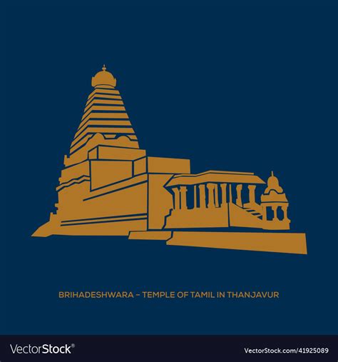 Brihadeeswara Temple Thanjavur Icon Royalty Free Vector