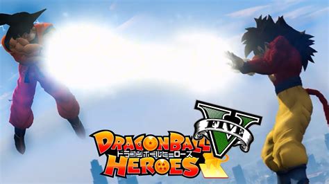 Goku Blue Vs Goku Ssj4 Dragon Ball Heroes Gta 5 Mod Youtube