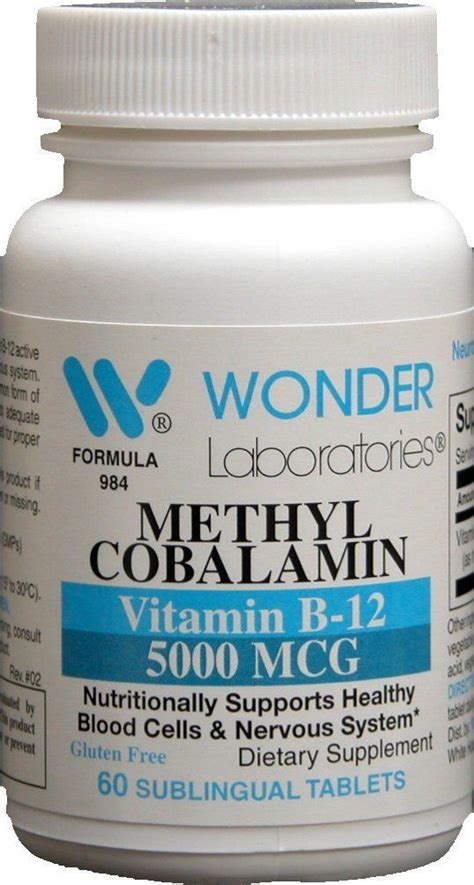 Methylcobalamin B12 Sublingual Vitamin B 12 5000mcg 60 Tablets