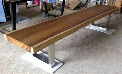 We carry live edge slab dining tables, slab bar tables, natural wood consoles, slab desks, slab wood twist pedestals, slab conference tables, and live edge slab art. Live Edge Bench Table Reclaimed Acacia Wood Solid Slab ...