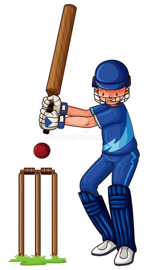 A Male Cricket Player Stock Vector Illustration Of Graphic 45675176