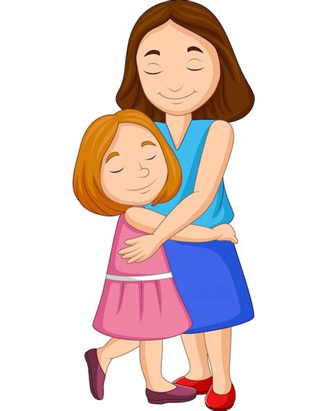 Mama Abrazando A Su Hijo Dibujo Dibujos Animados Feliz Familia Padre