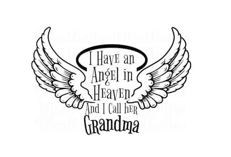 Digital File Grandma In Heaven Svgpng Digital Drawing And Illustration