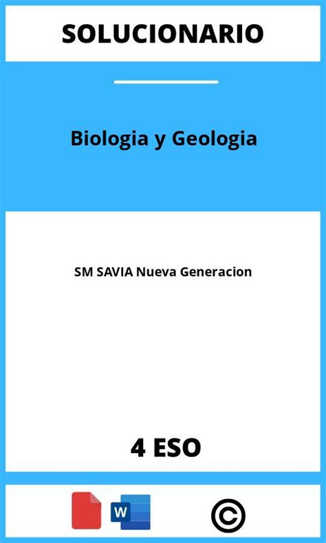 Solucionario Biologia Y Geologia 4 ESO SM SAVIA Nueva Generacion PDF