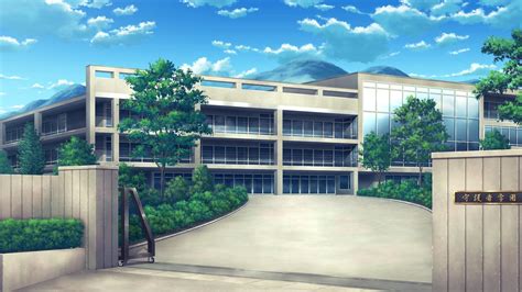 School Building Background Anime