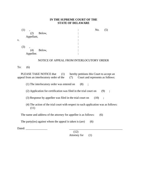Notice Appeal Interlocutory Form Fill Out And Sign Printable Pdf