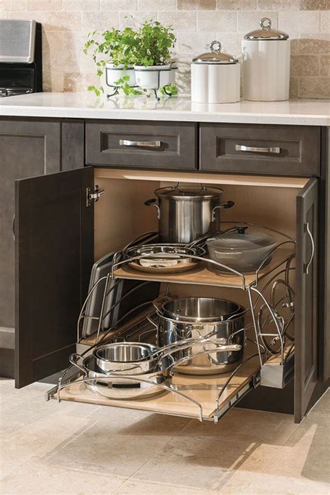 All standard base cabinets are available in square door styles only. The Base Pots and Pans Pull Out Cabinet, available in 24 ...