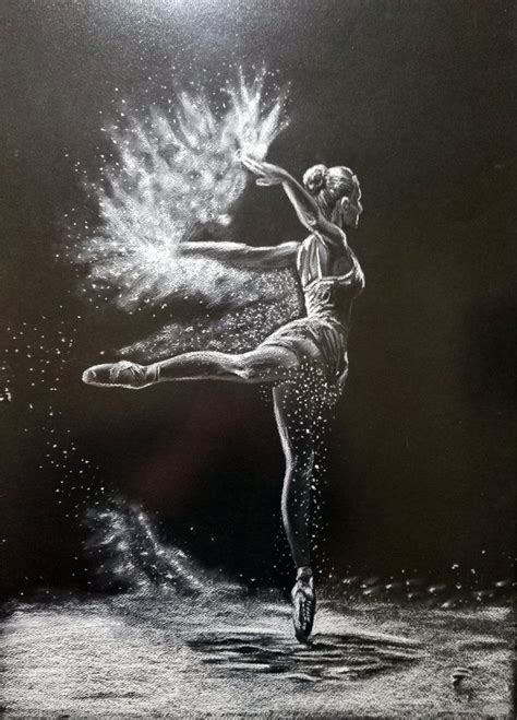 Black Paper White Pencil Black Paper Drawing Dancing Drawings