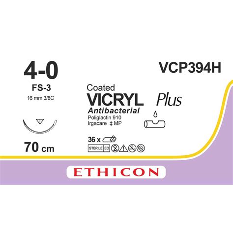 Sem185 Vicryl Plus Suture Vcp394h Vcp394h Gauge 40 Length 70cm