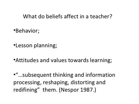 Teachers Beliefs