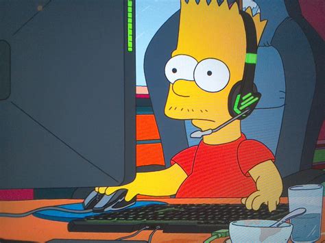 Bart Gaming With A Mustashe By Happaxgamma On Deviantart