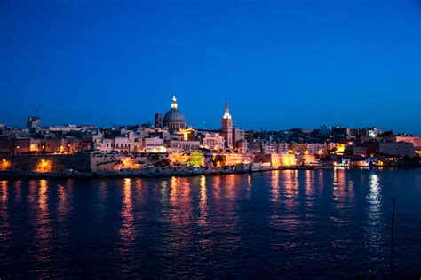 563061 Evening Lights Malta Mediterranean Sea Summer 4k Rare