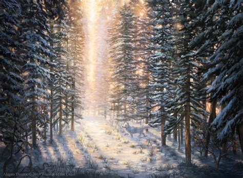 Snow Covered Forest Mtg Art From Secret Lair Set By Alayna Danner Art