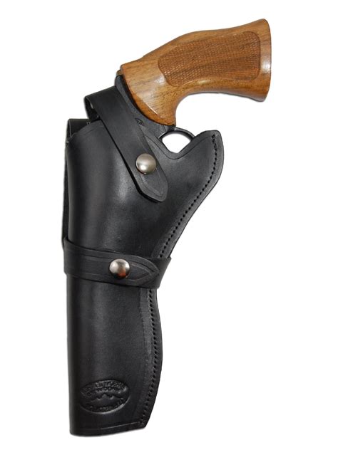 Barsony Left Hand Draw Black Leather Western Holster Size 5 Colt Ruger