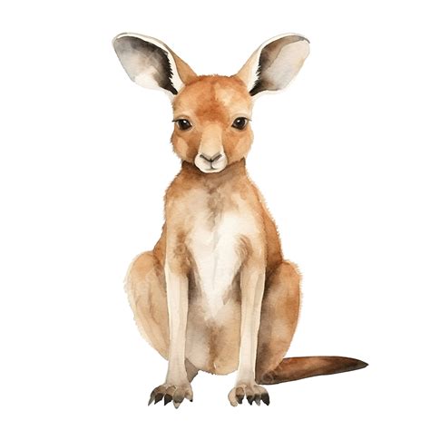 Watercolor Kangaroo Clip Art Kangaroo Watercolor Animal Png