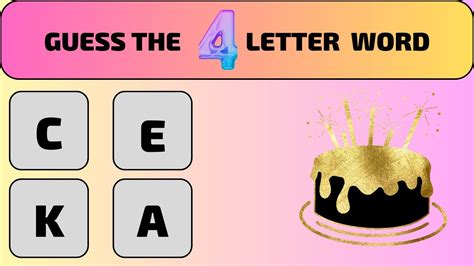 Scrambled 4 Letter Word Game Solve The 4 Letter Word Quiz Guess The