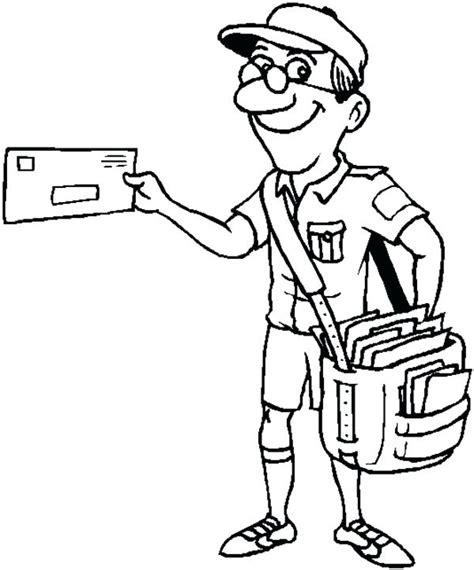 Mail Carrier Truck Coloring Page Sketch Coloring Page