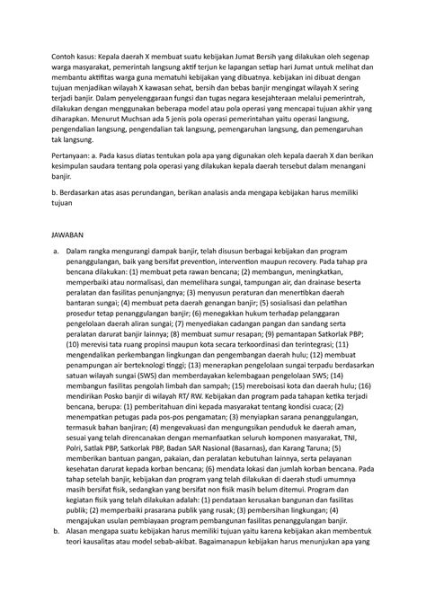 Tugas KPL DESA - Contoh kasus: Kepala daerah X membuat suatu kebijakan