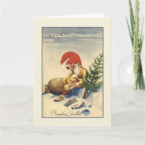 Vintage Finnish Hauskaa Joulua Christmas Card