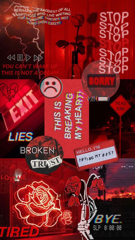 Red Aesthetic Collage Wallpaper Laptop Please Wait While Your Url Is