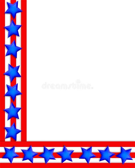 Patriotic Border Stars Stripes Stock Illustration Illustration Of