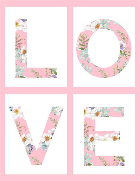 Pink Floral Letters Free Download Printables And Inspirations