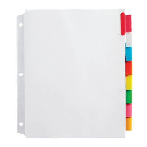 This will give you an a4 sheet plus 13mm tab extension. Office Depot Insertable Extra-Wide Dividers With Big Tabs, Assorted Colors, 8-Tab, OD14795 ...