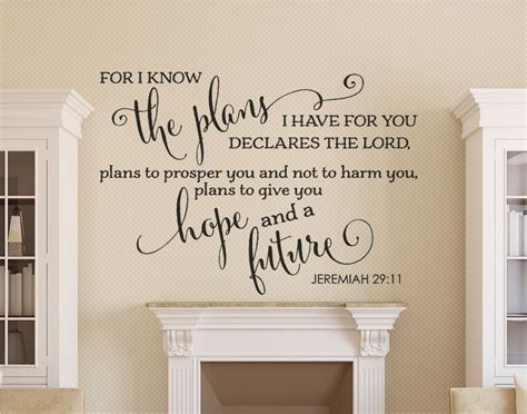 You can see my disclosure here. For I Know The Plans I Have for You - Bible Verses Wall ...