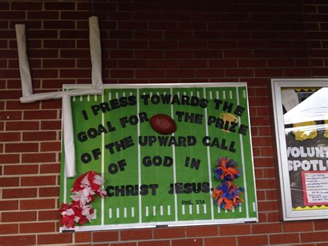 Philippians 314 Church Bulletin Board Our Version Of A Football Theme