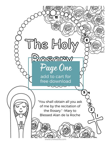 How To Pray The Rosary Coloring Page Pdf Coloring Pages Praying The