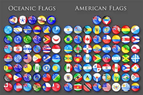 280 World National Flags Buttons Custom Designed Icons Creative Market