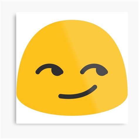 Smirking Face Emoji Metal Print By Totesemotes Redbubble