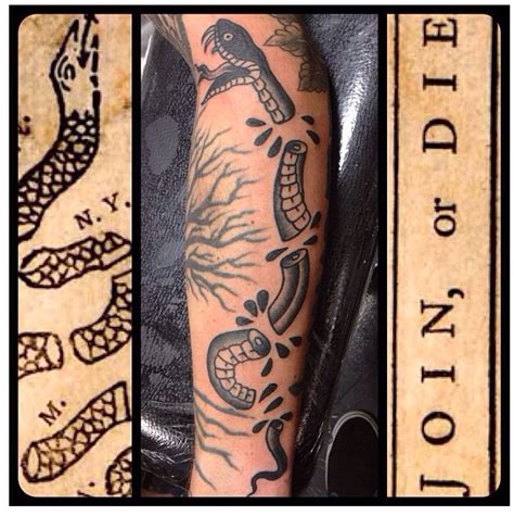 Tattoos may be worn on the side and back of the neck but tattoos on the back of the neck must not extend above the natural hairline (scalp tattoos are not permitted). Join Or Die Tattoo Sleeve