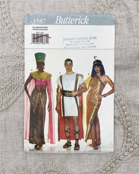 Butterick 3587 Nefertiti Cleopatra And Mark Anthony Costume Etsy