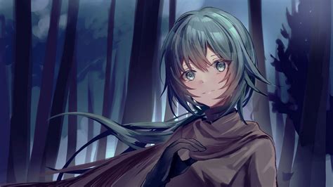 Download Wallpaper 1920x1080 Girl Glance Cloak Anime Full Hd Hdtv