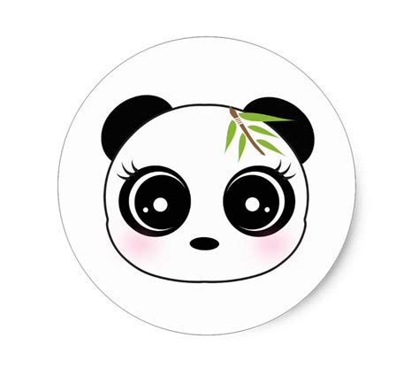 Cute Panda Face Classic Round Sticker In 2021 Panda Face