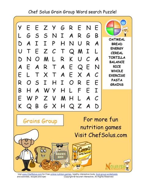 Printable 11 Word Search Puzzle Grains Group