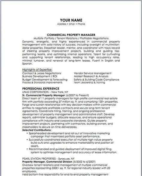 Your working experience and skills plus our a resume implies a brief summary of work experience, duties from previous jobs, and skills. 12 Property Management Resume Examples | Sample Resumes ...