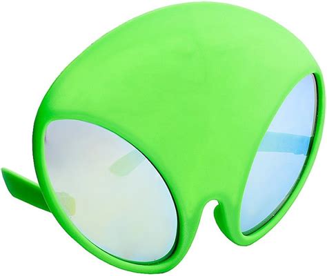 sun staches costume sunglasses green alien mirror lens glow in the dark party favors