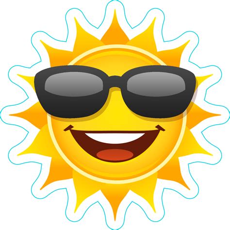 Smiling Sun With Sunglasses Sticker