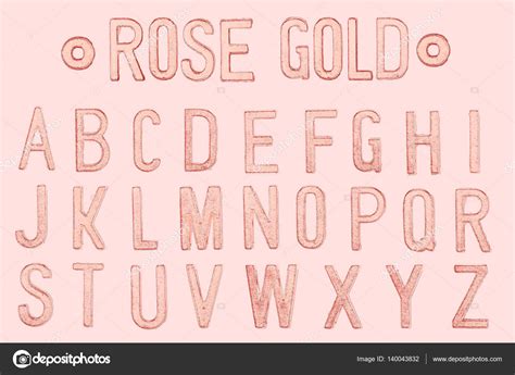 Rose Gold Letter Or Golden Pink Color Retro Style Font Face Or Font