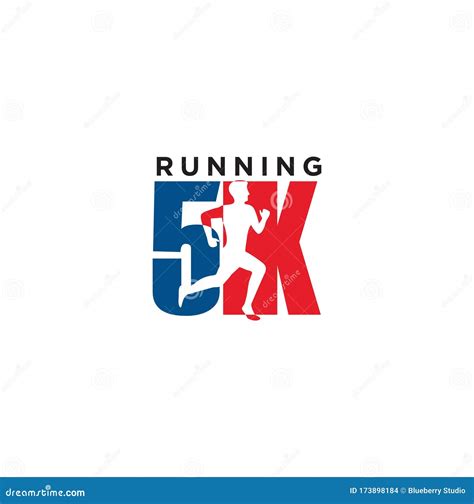 5k Run Logo Design Vector Stock Symbol Running Logo Sport Concept