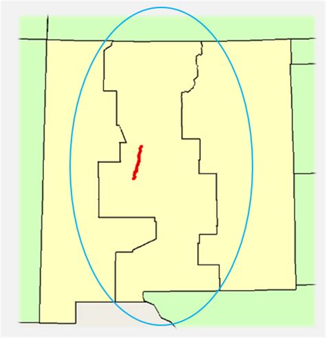 Nad83 State Plane Central Zone Of Newmexico Circled In Blue Work Area