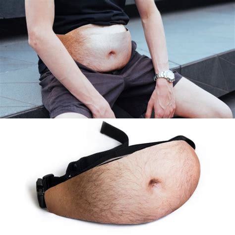 Funny Cute Design Dad Bag Dad Bod Waist Bag Small Size Beer Fat Belly Pattern Travel Waist Bag