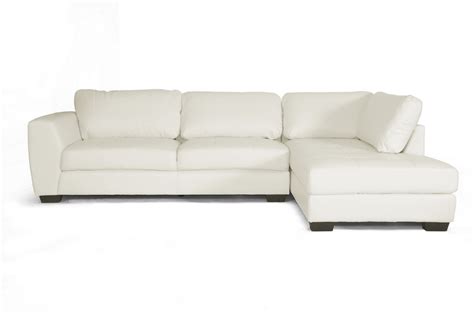 Baxton Studio Orland White Leather Modern Sectional Sofa Set With Right