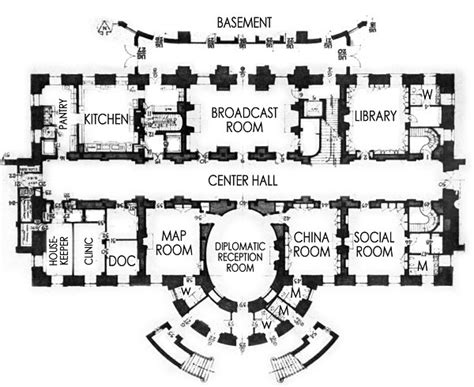 In this area, you will find the family dining room, the state dining room, and the red, blue, and green rooms where gala functions and receptions take place. Ground Floor - White House Museum