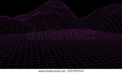 Abstraction Landscaping Mountains Wireframe Landscape Background Stock