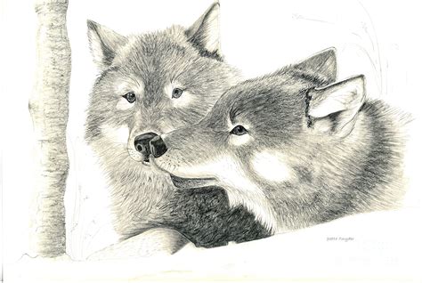 Forever Wolf Love The Greeting Painting By Joette Snyder