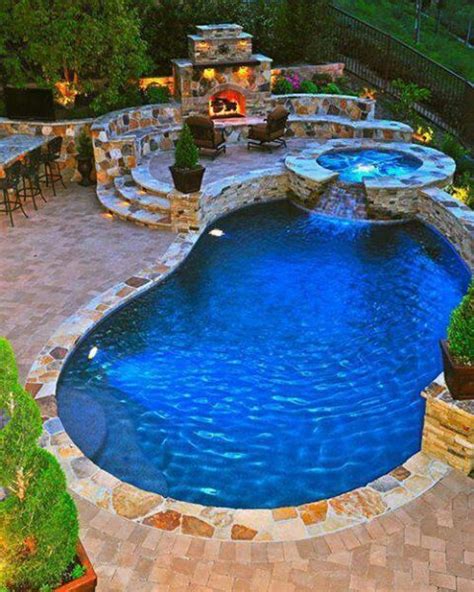 Pool With Fireplace Dream Backyard Backyard Oasis Dream Yard